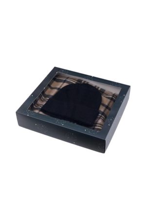 Musta pipo ja ruutuhuivi lahjapaketissa - PCERISMA XMAS BOX