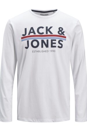 Valkoinen pitkähihainen paita logolla - JACRON TEE LS