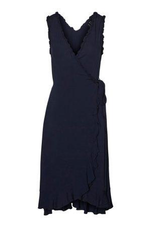 Tummansininen kietaisumekko - VMTIPI SL CALF DRESS